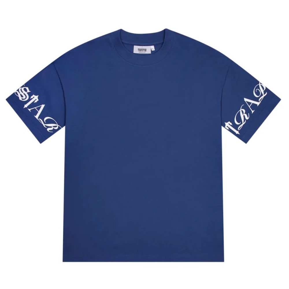 TRAPSTAR LONDON Script Tee - Blue/White Size: X-Large